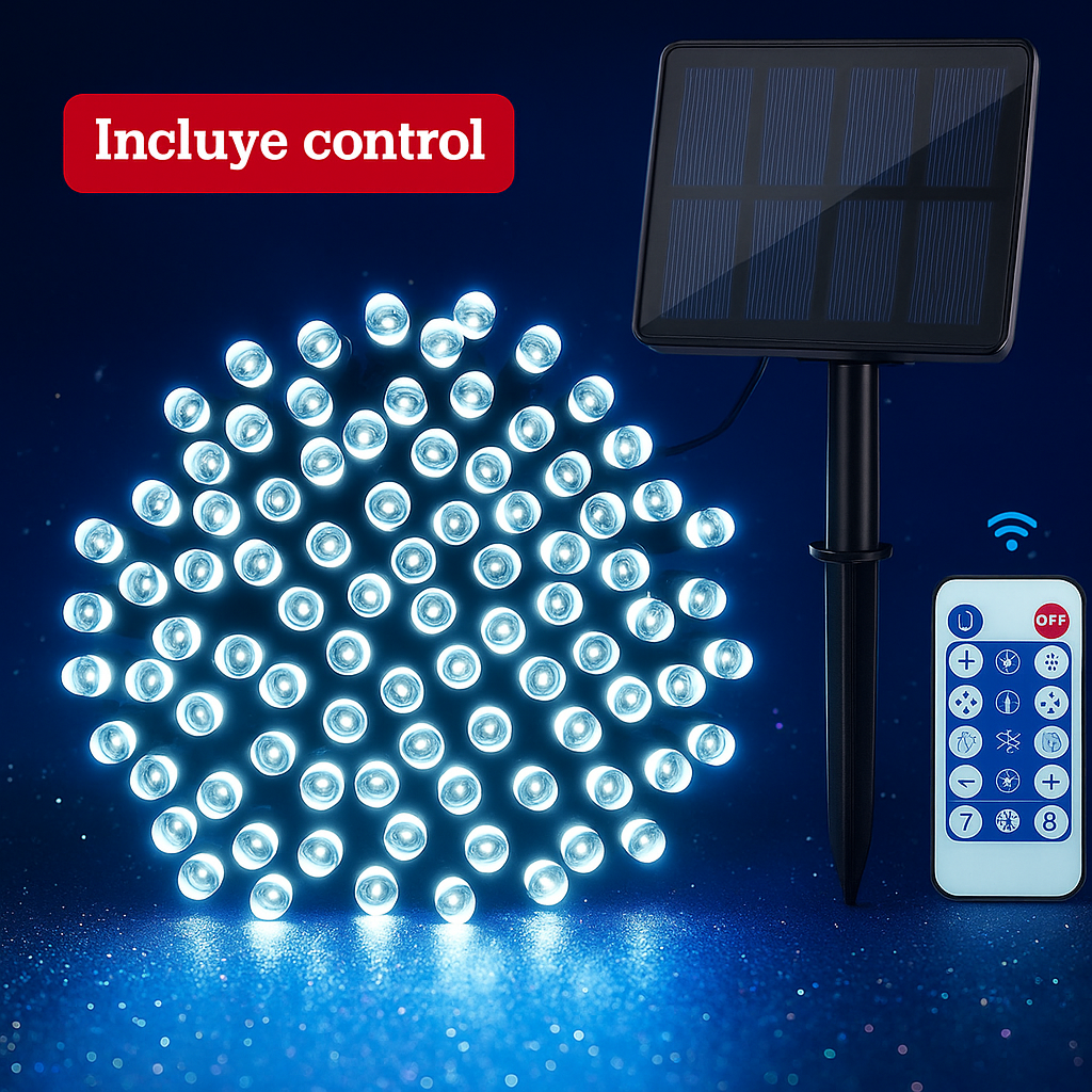 🎄 Luz mágica de Navidad - panel solar 20 metros.