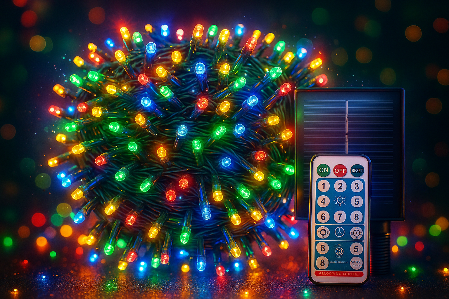 🎄 Luz mágica de Navidad - panel solar 20 metros.